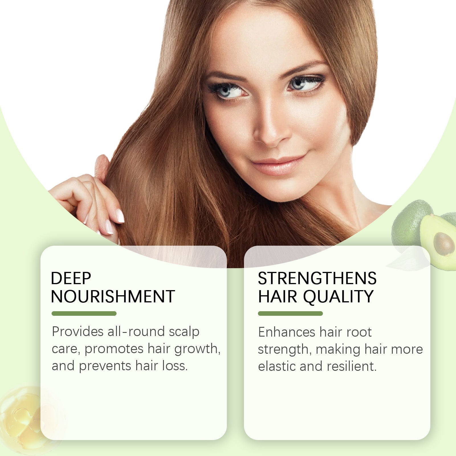 Avocado Shampoo for Strong, Hydrated, Fluffy Hair, Natural Hair Care ,100ml