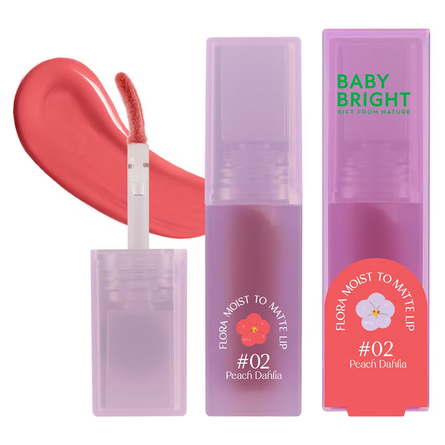 Flora Moist to Matte Lip 3g Baby Bright (M) #02 Peach Dahlia