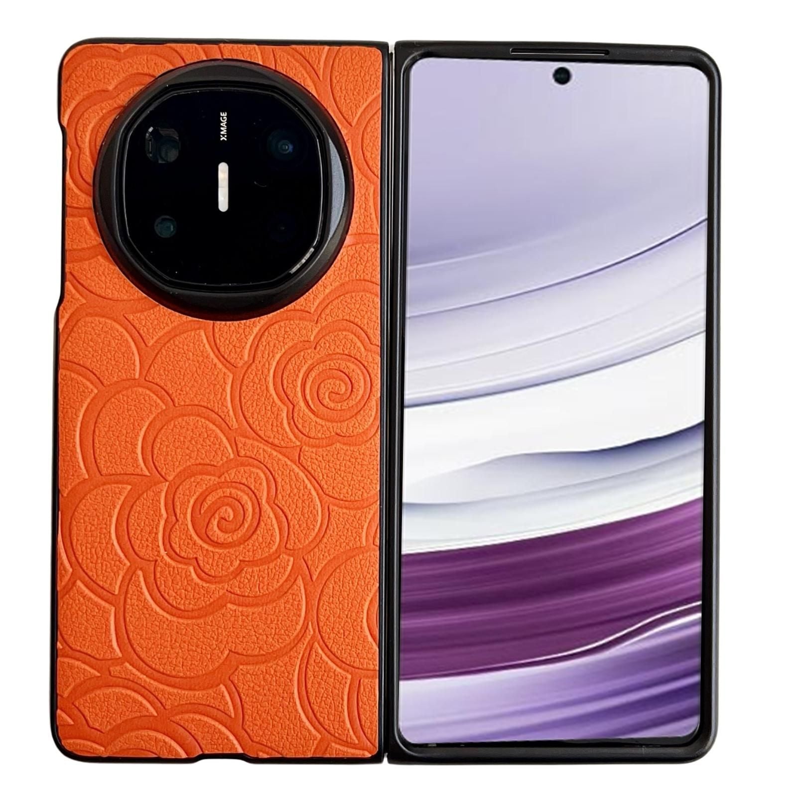 Camellia Pattern PU Case For Huawei Mate X6
