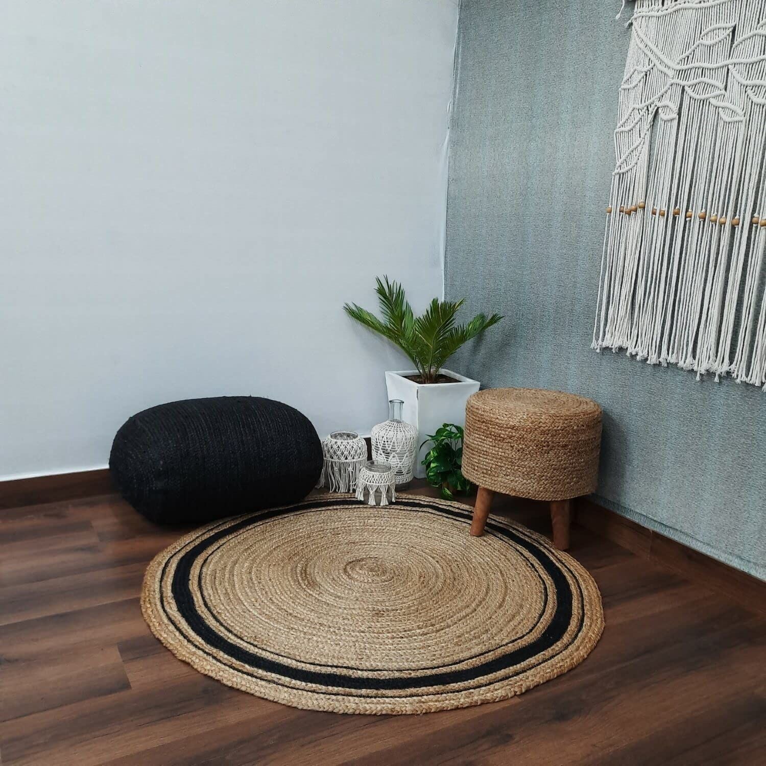 AIESY® Jute Chindi Handwoven Braided Reversible Door mats