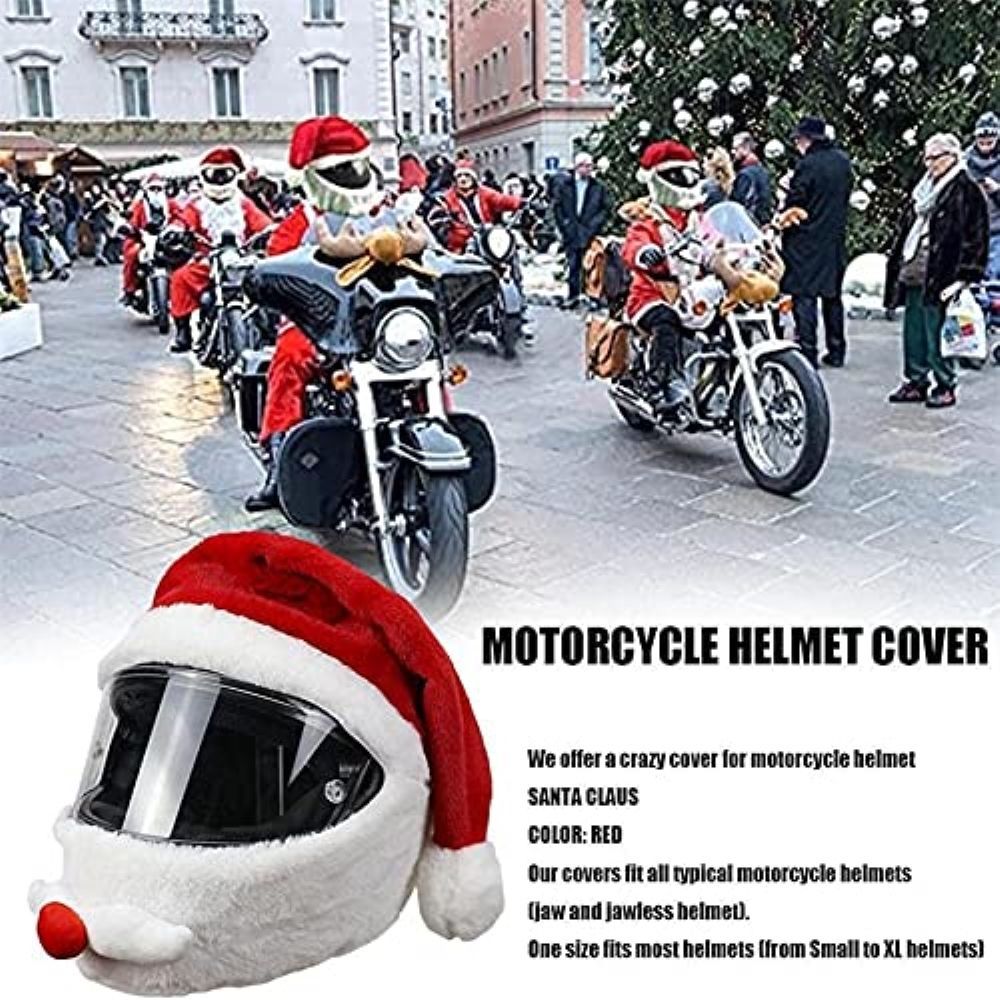 Santa Claus Motorcycle Helmet Cover Christmas Hat Helmet Protection Accessories