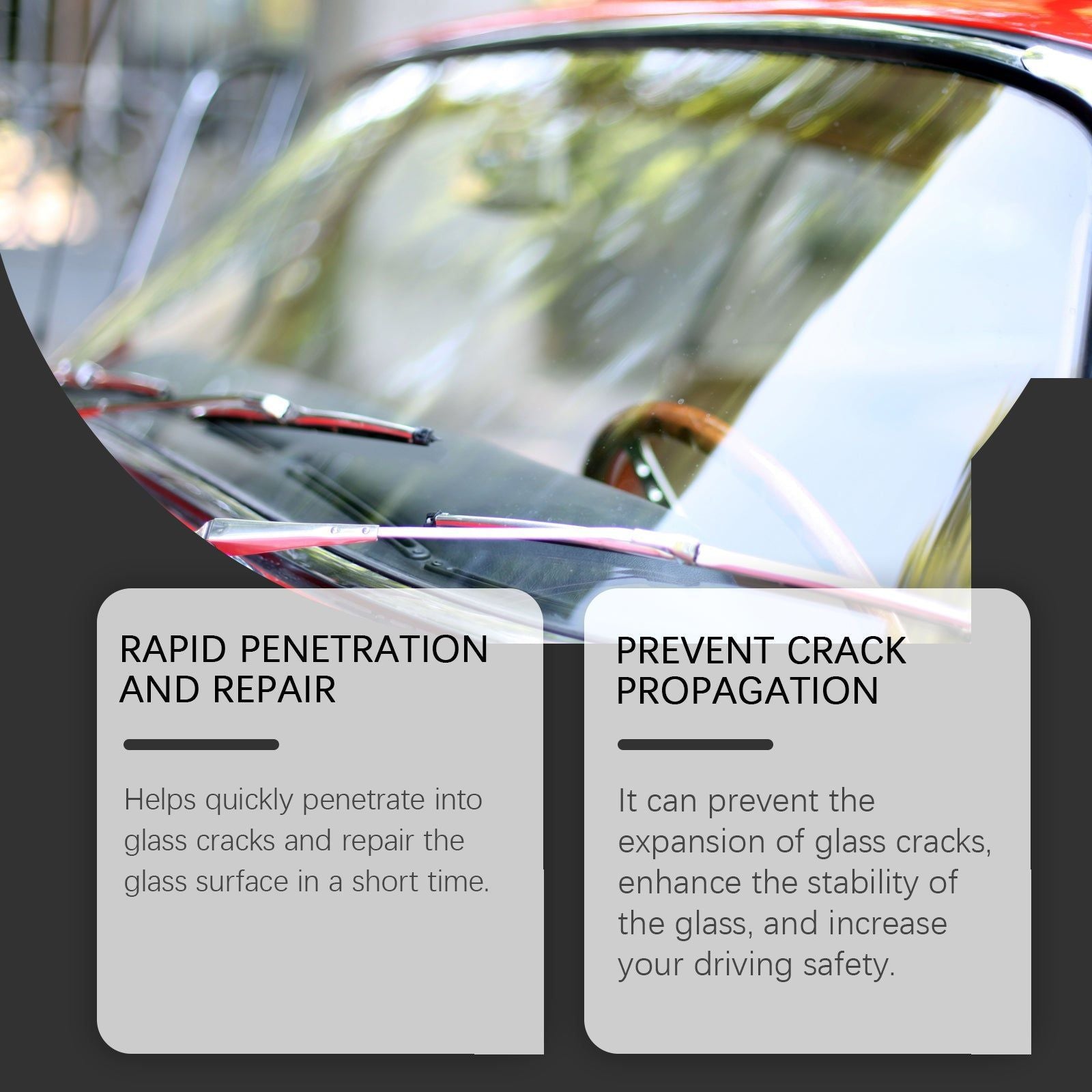 Car Crack Repair Kit, Fast Windshield Crack Fix, Clear Vision, Portable Adhesive ,1set