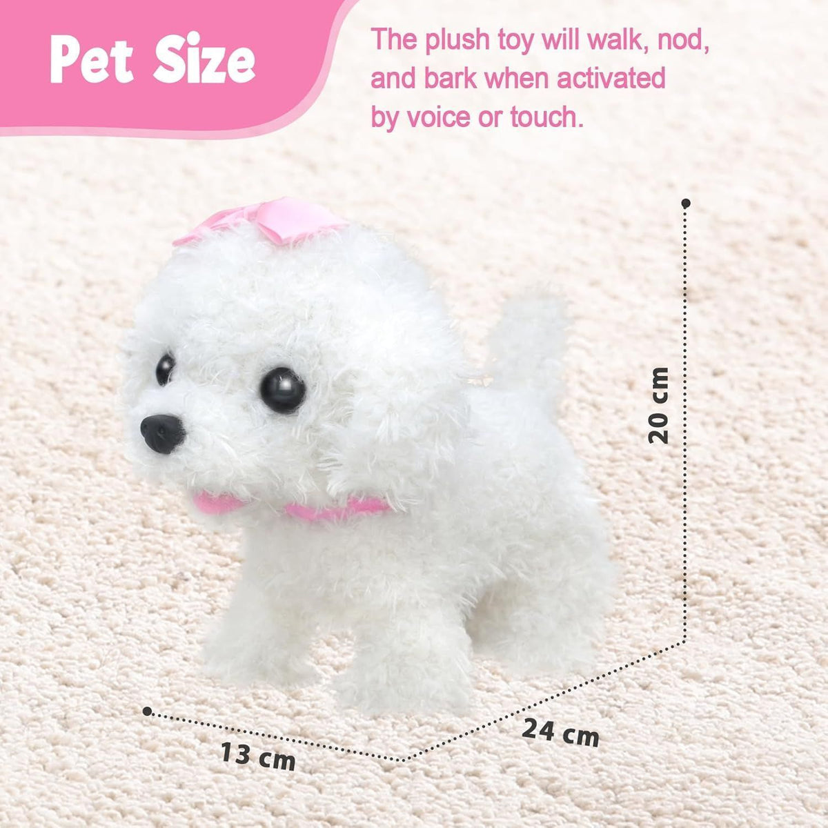 Electronic Plush Puppy Dog Toy Interactive Toys Realistic Stuffed Animal Dog for Girls Boys