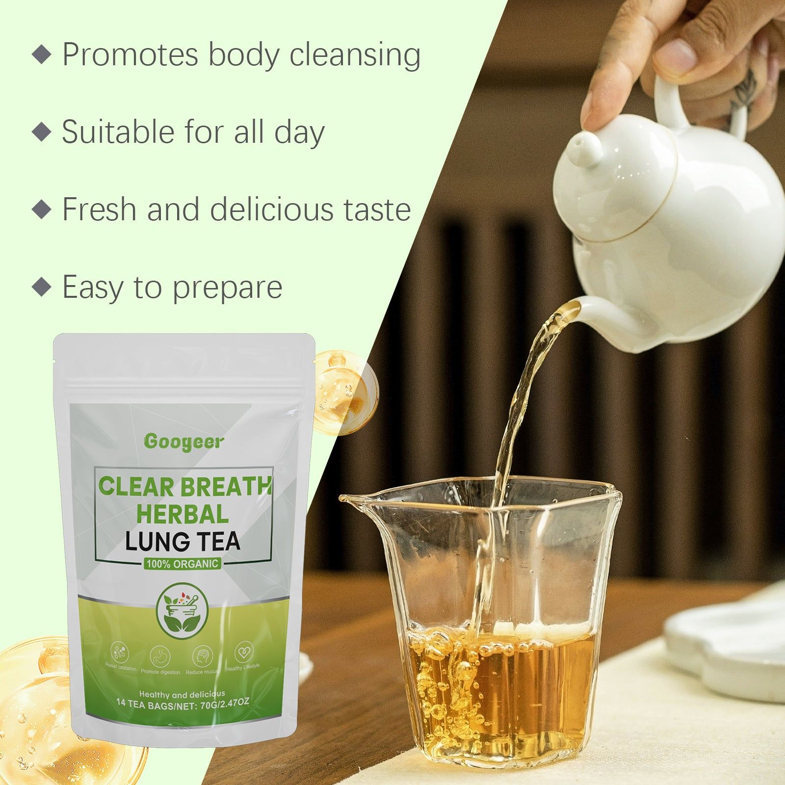 Breath Herbal Lung Tea, Natural Body Care, Fresh Breath, Relaxing Tea ,70g
