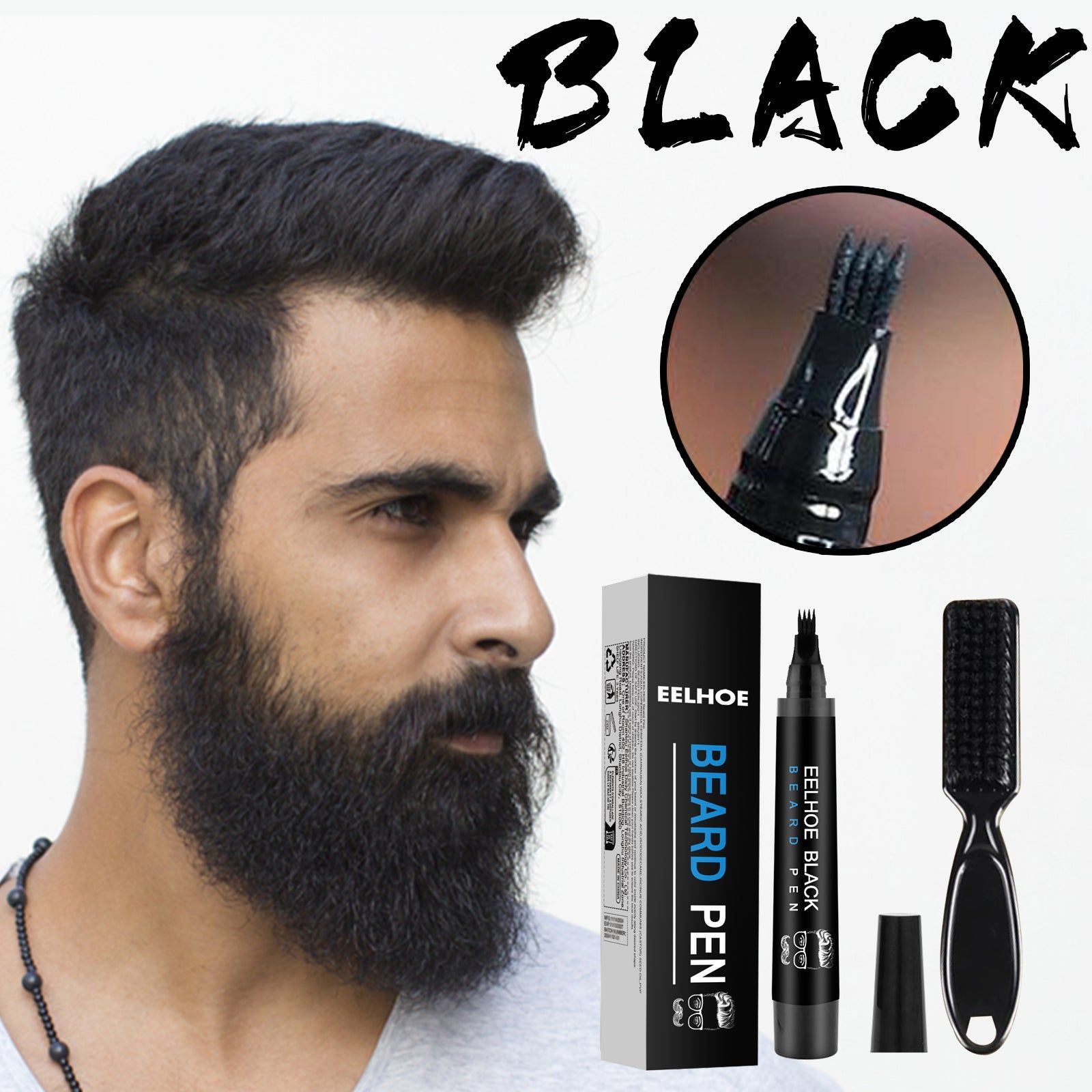 Beard Filler Pen Kit, Waterproof, Natural, Easy to Use, Perfect for a Dense, Stylish Beard ,1set