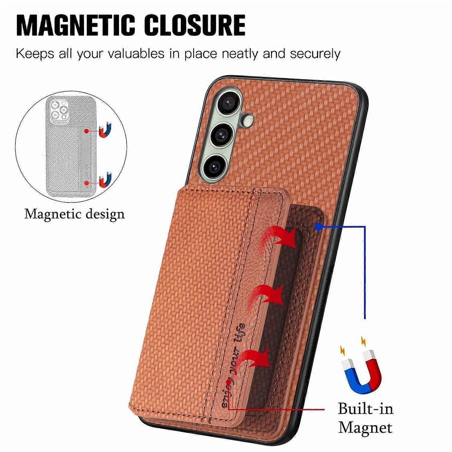 Rfid Blocking Carbon Fiber Leather Case For Samsung Galaxy A56 5G