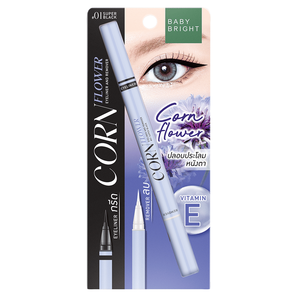 كحل ومزيل كحل كورنفلاور 0.5 مل + 0.5 مل بيبي برايت (M) #01 سوبر بلاك