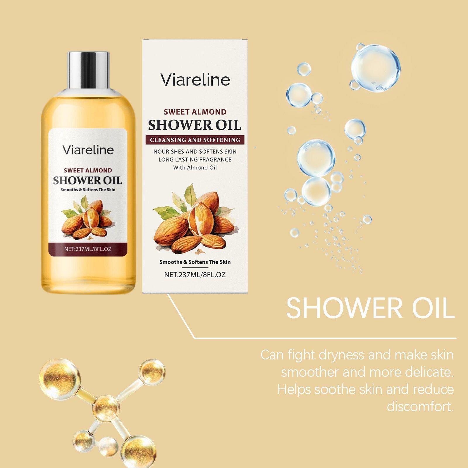 Body Care Nourishing Bath Oil, Hydrates, Moisturizes, Cleanses, Long-Lasting Fragrance ,237ml