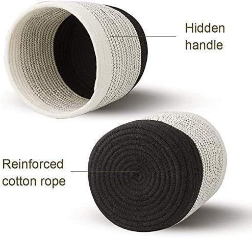 Mini Woven Jute Cotton Rope Plant Storage Basket for Home