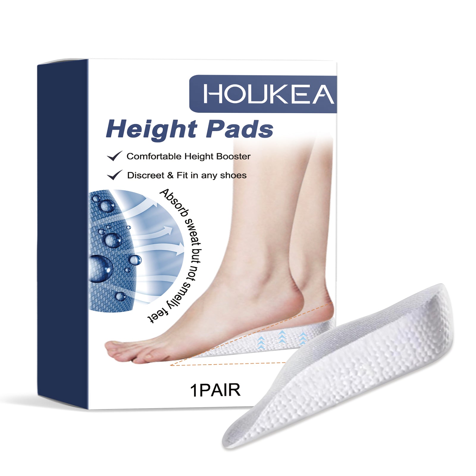 Boost Your Foot Care, Invisible Height Increase Insoles, Non-Slip, Comfortable ,1 pair