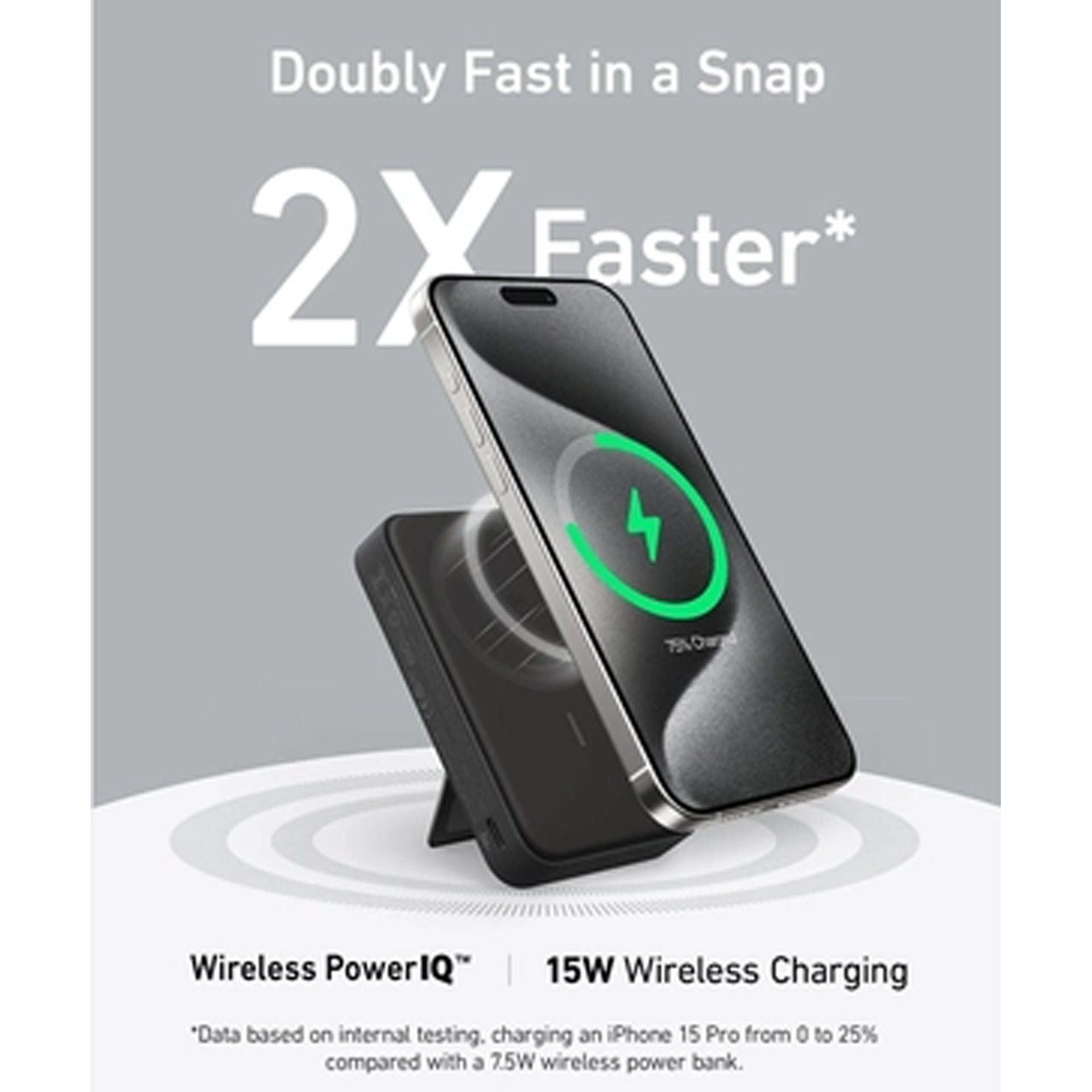 Anker 633 MagGo PowerCore 10000mAh Magnetic Power Bank, 27W, Black