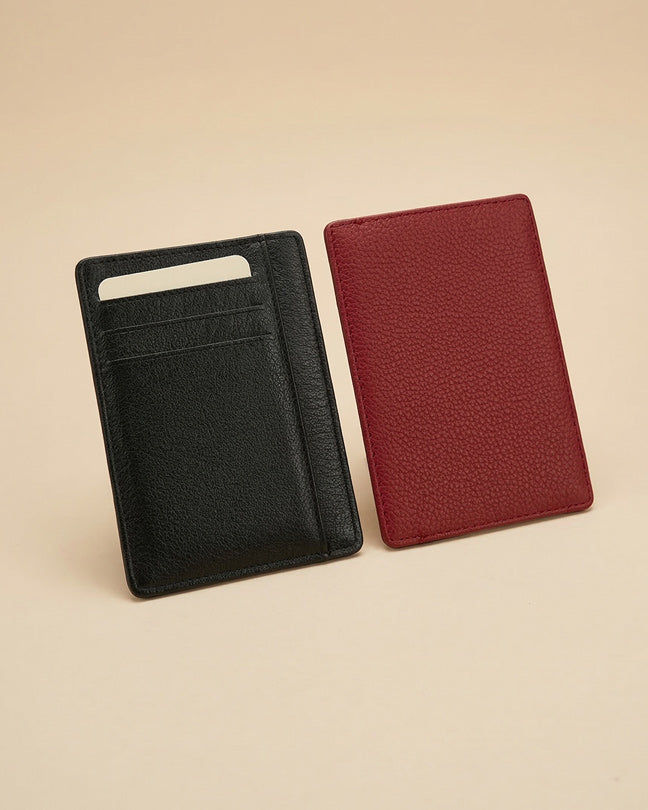 CLAREA Minimal Leather Card Holder 12x8 cm