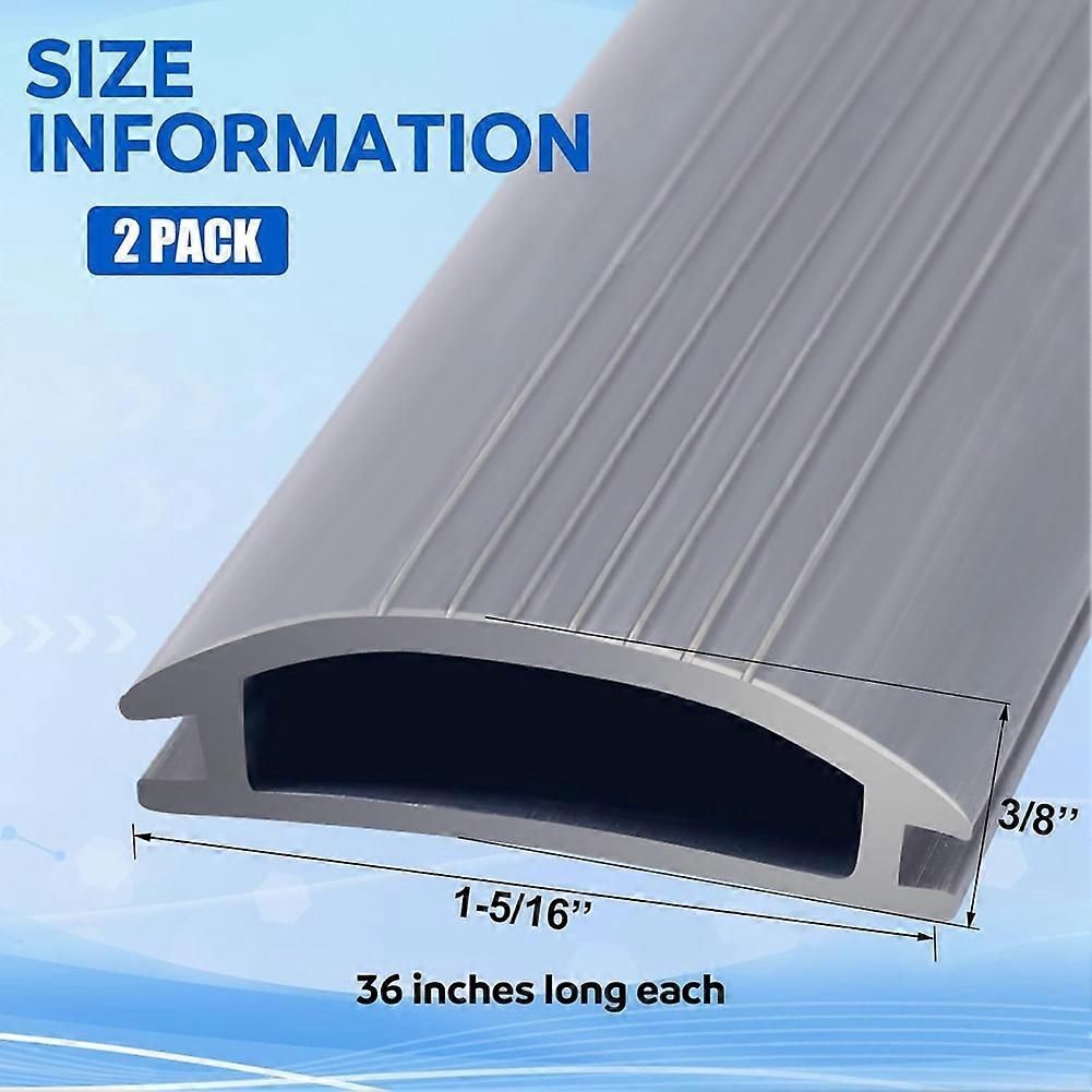2 Pcs 36 Inch Vinyl Replacement Insert for Adjustable Height Aluminum Thresholds with Seals 1-5/16 X 3/8 Vinyl