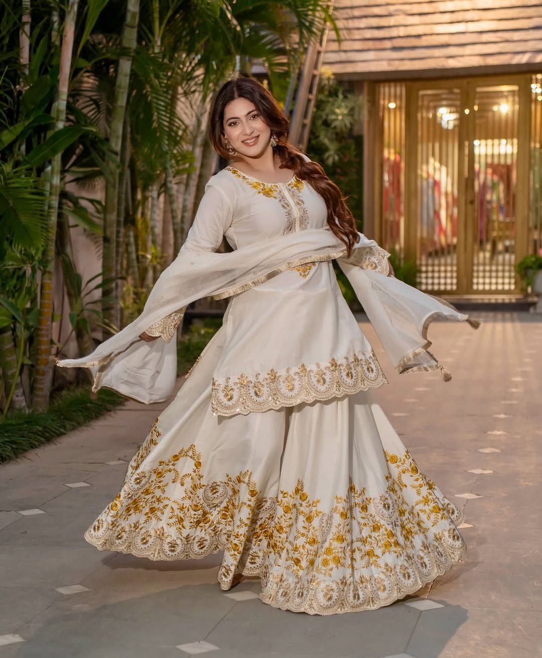 Fab Zone Beautiful Suit Set With Embroidery Work With Fancy Borders Lace Work