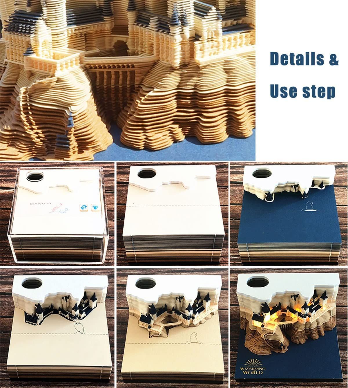 3D Memo Pad Creative Hogwarts Castle Notepad Convenience Stickers Gift Décor