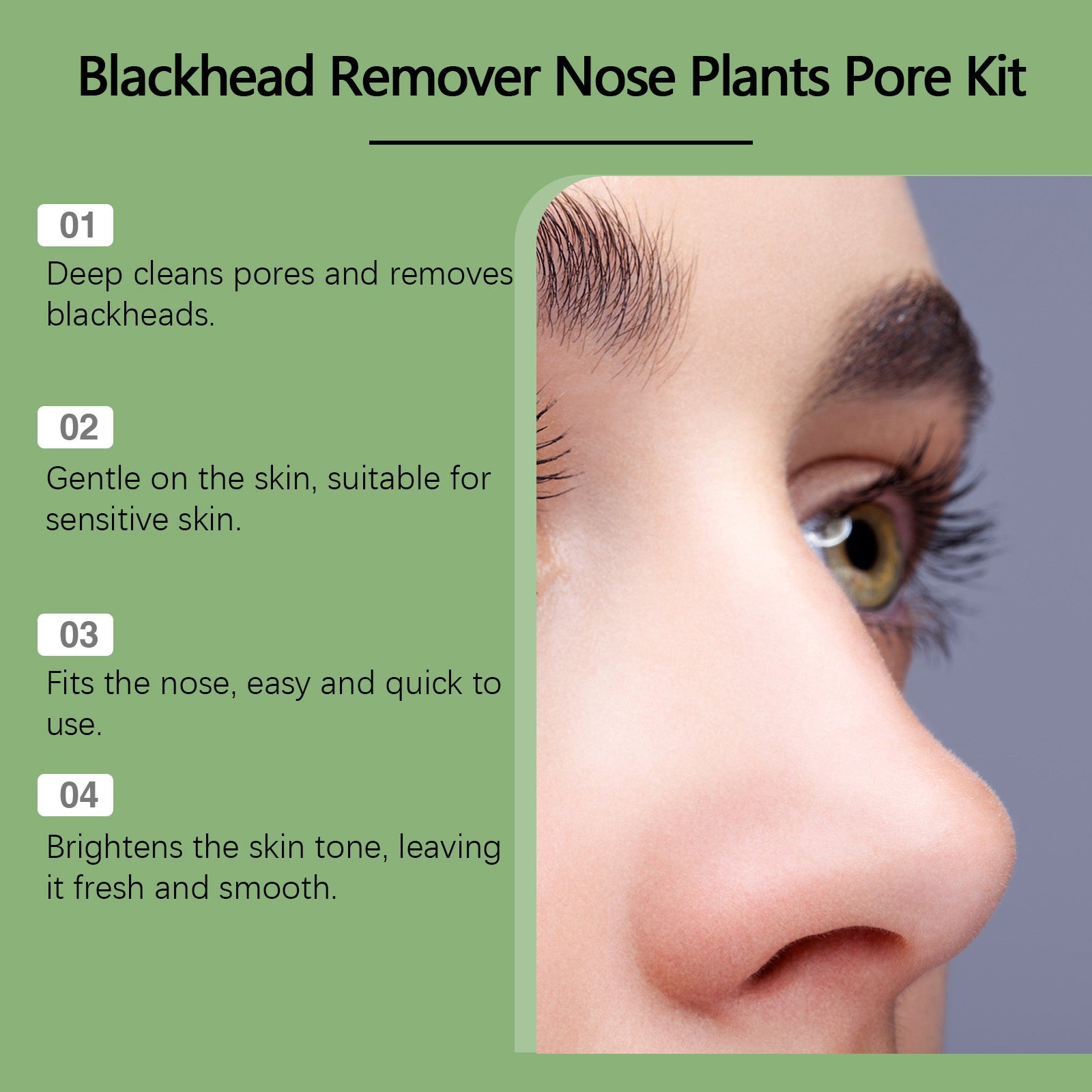 Blackhead Nose Mask Set, Deep Pore Cleansing, Oil Control, Facial Care ,1set