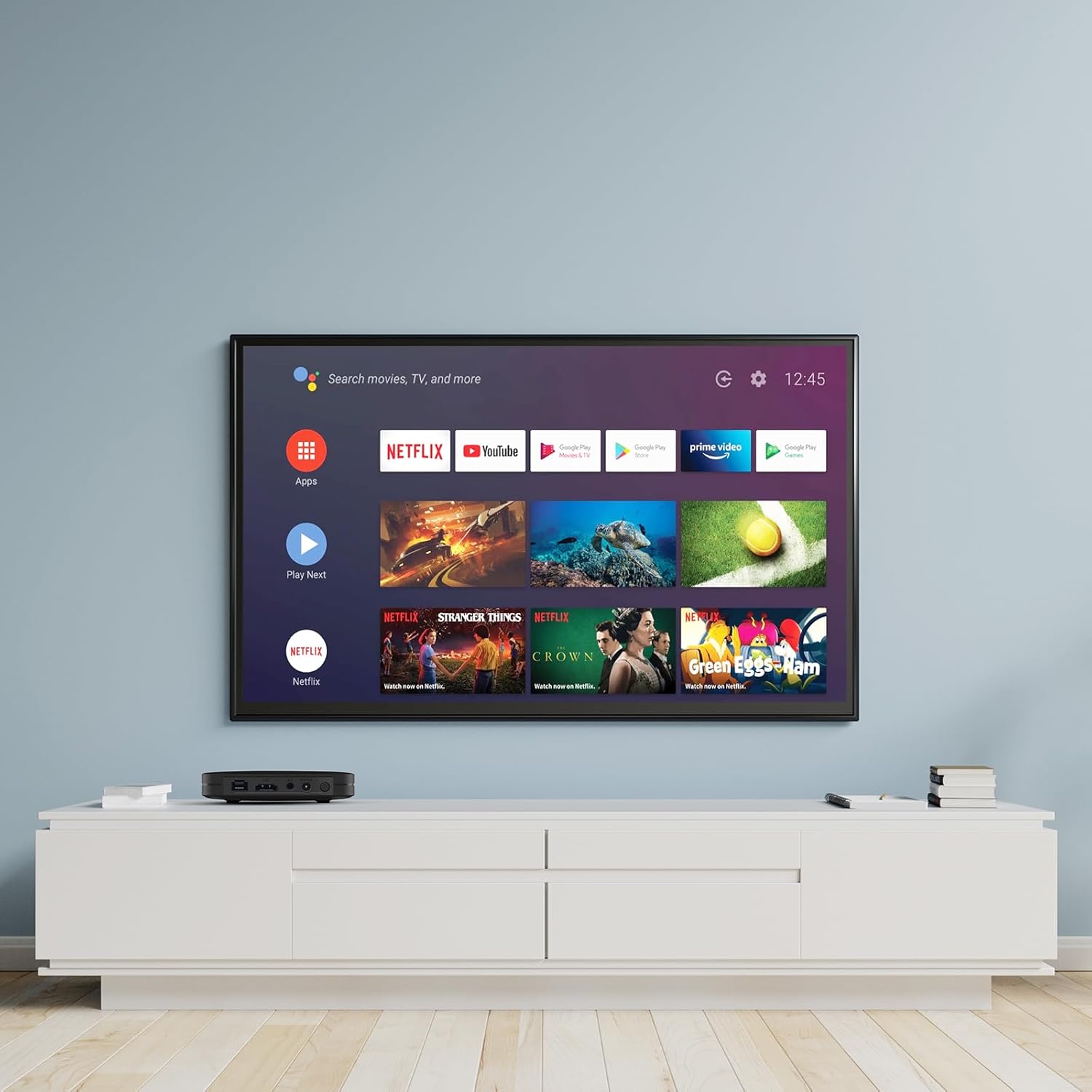 Porodo Android TV Box Video Streaming 1080 Full HD, Black, 2GB RAM/8GB ROM