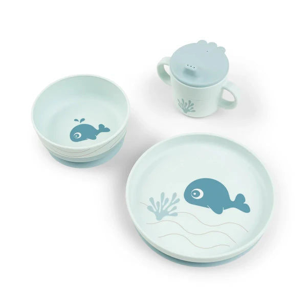Done By Deer Foodie Dinner Set Wally Blue