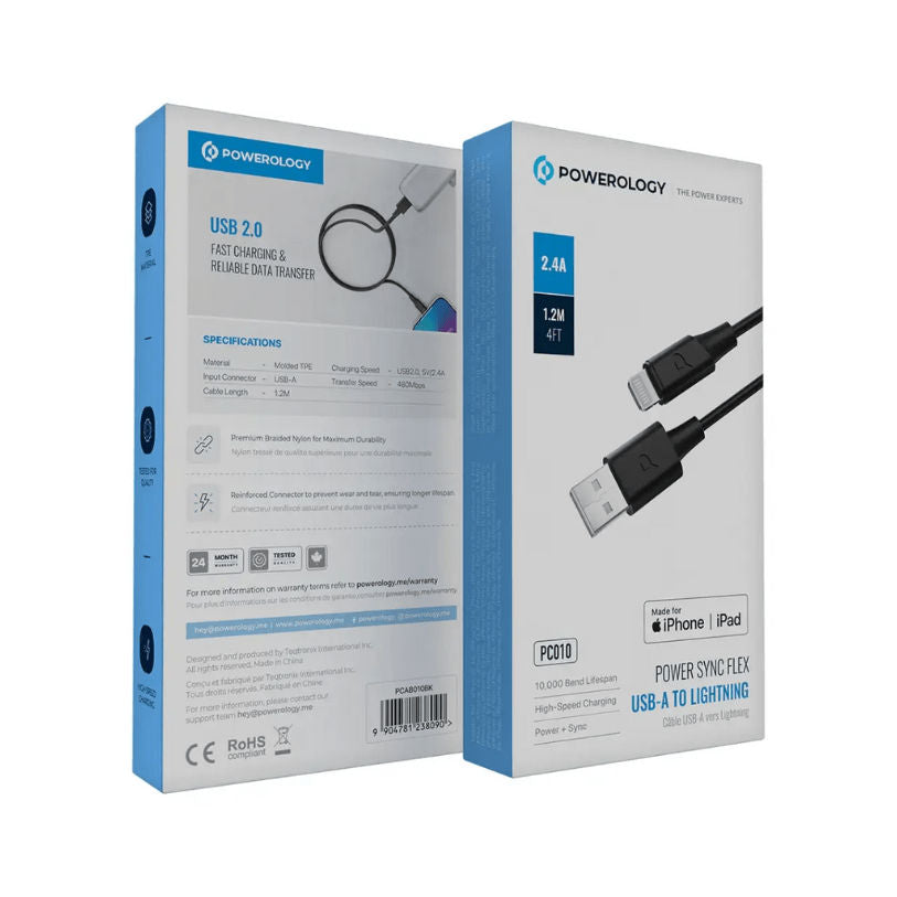Powerology Power Sync Flex USB-A to Lightning Cable