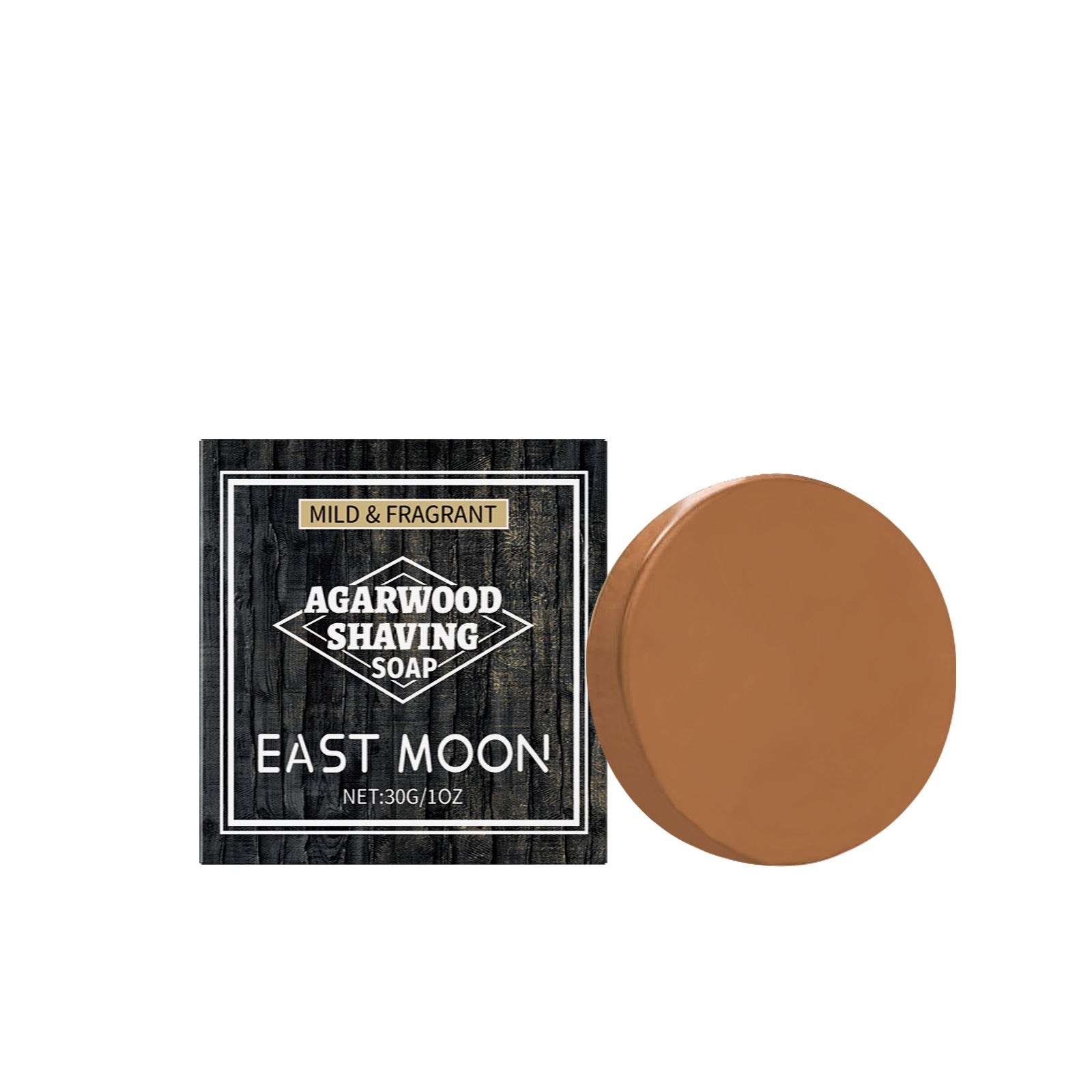 Agarwood Men's Shaving Soap, Gentle Face Wash, Moisturizing, Portable, Male Care ,30g