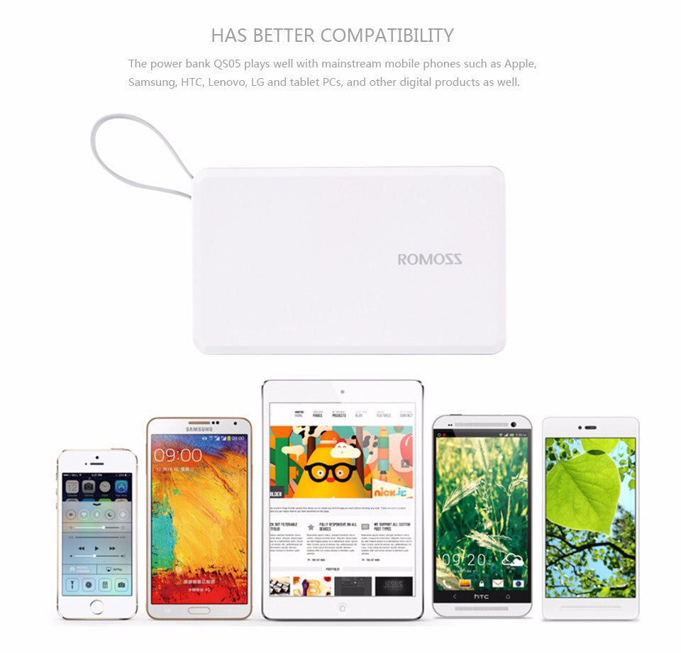 ROMOSS Q SERIES Powerbank 5000MAH WHT