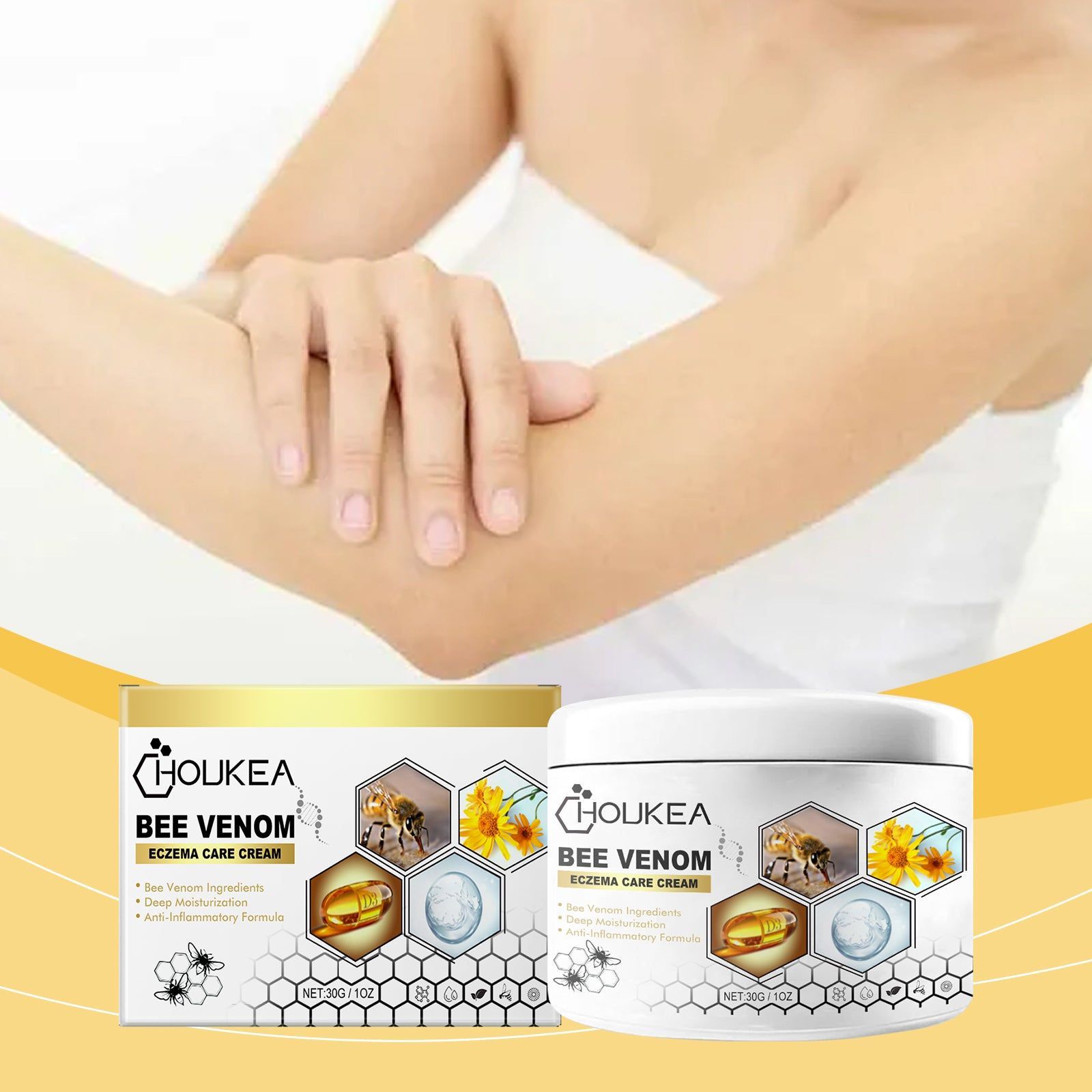 Bee Venom Skin Soothing Cream, Relieves Redness, Calms Irritation, Moisturizes, Natural Skin Care ,30g