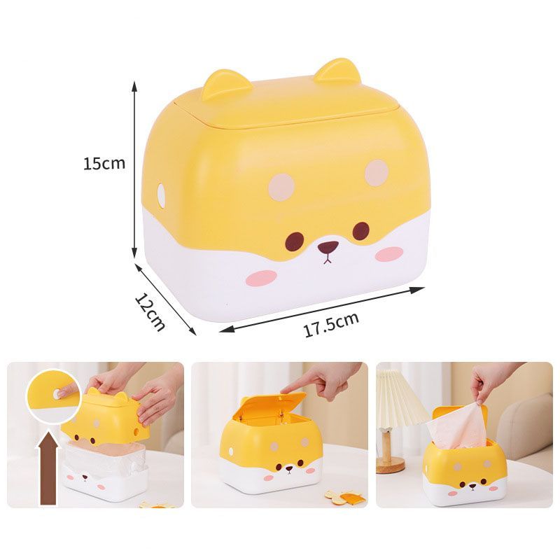 Cute Trash Bin Mini Cute Dog Waste Can Home Office Desktop Garbage Can