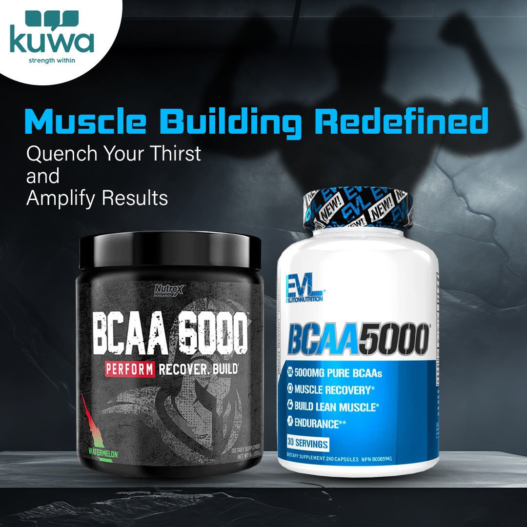 EVL BCAA 5000 30 حصة 240 كبسولة و Nutrex Research، BCAA 6000، بطيخ، 8.2 أونصة (225 جم)