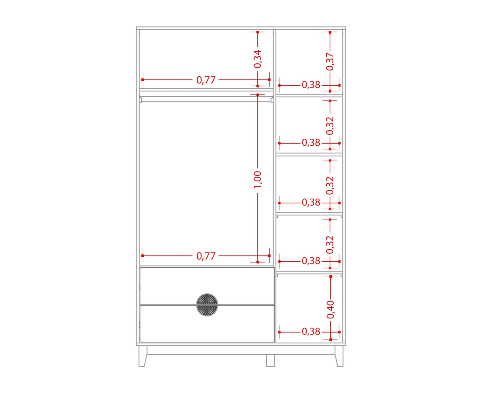 IPE 3 Door Wardrobe