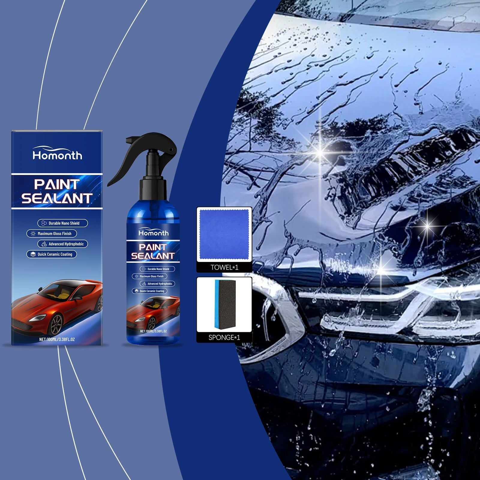 Automotive Coating Kit, Car Paint Protection, Glossy Finish, Easy Application ,1 set