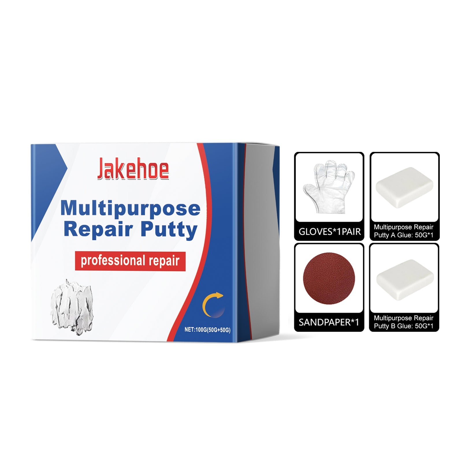 Strong Waterproof Plastic Steel Mud Iron Glue for Crack Repair, Multi-Functional Adhesive ,1 set