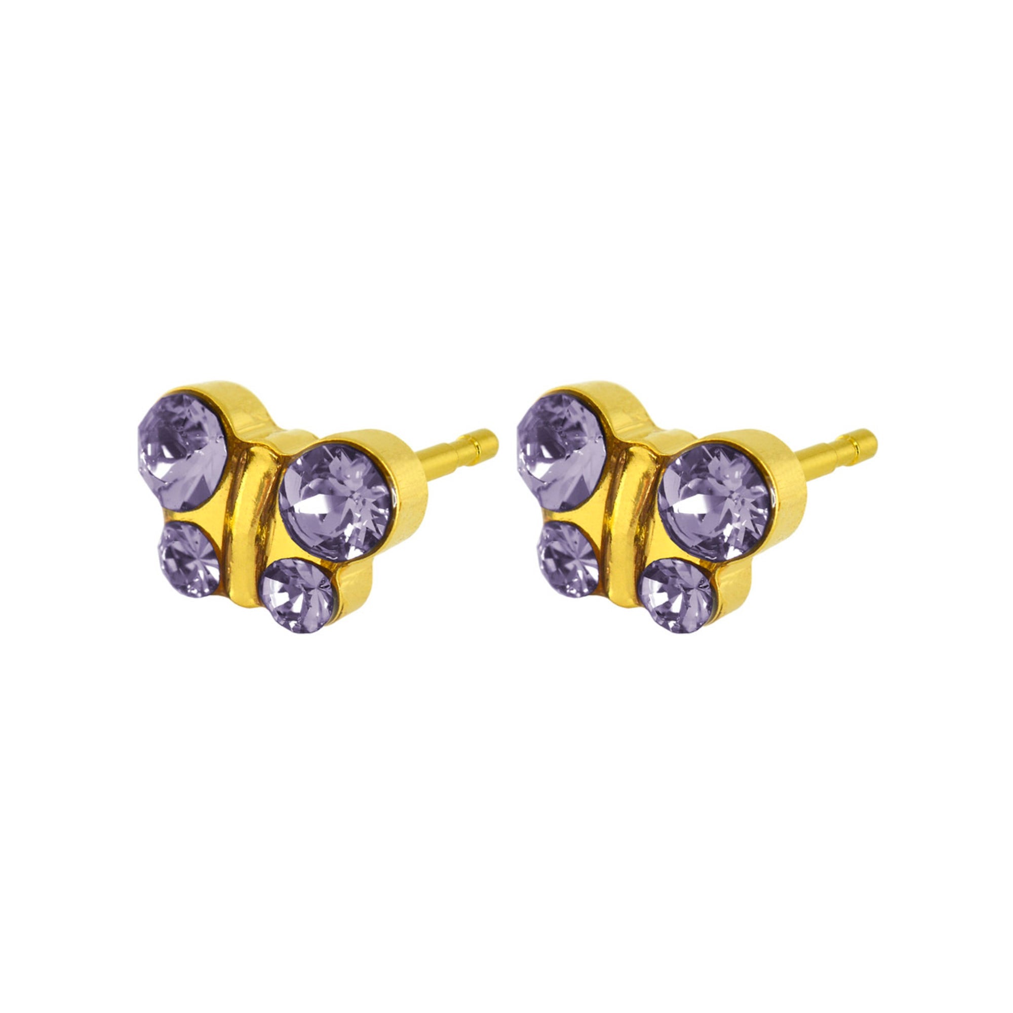 Caflon Fashion Sense Gold Plated Butterfly Tanzanite Earring, 1Pc