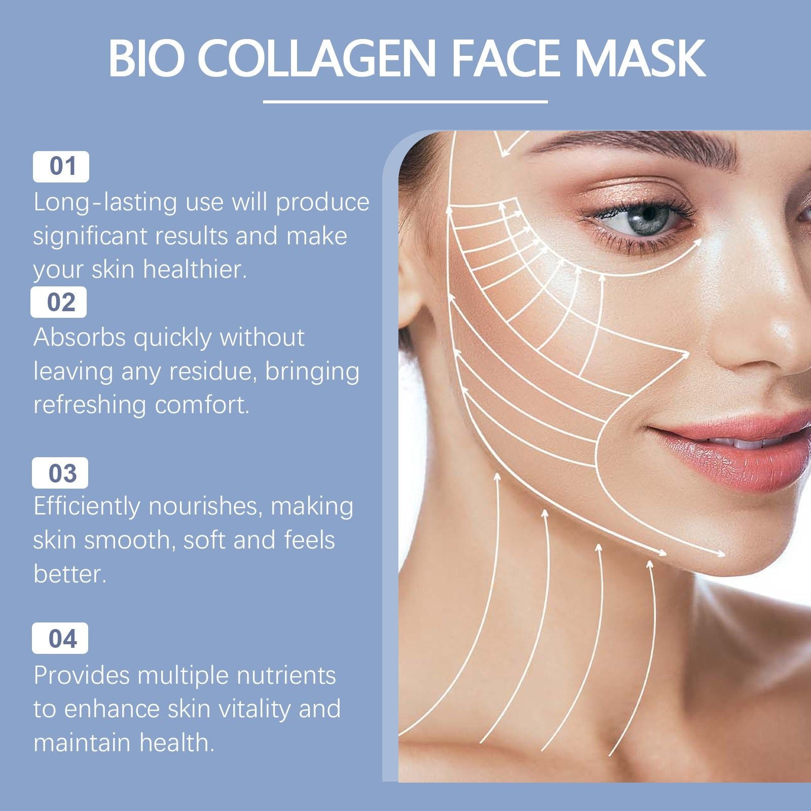Collagen Mask Set for Firming Skin, Hydrating, Anti-Aging, Brightening ,4 pieces