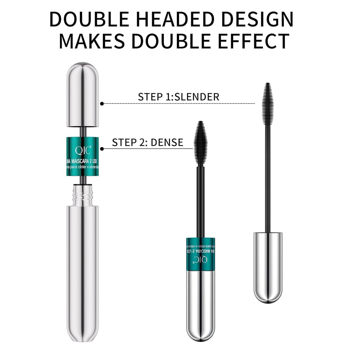 3Pcs 2 In 1 Vibely Mascara 5x Longer Waterproof Cosmetics For Natural Lengthening And Thickening No Clump New