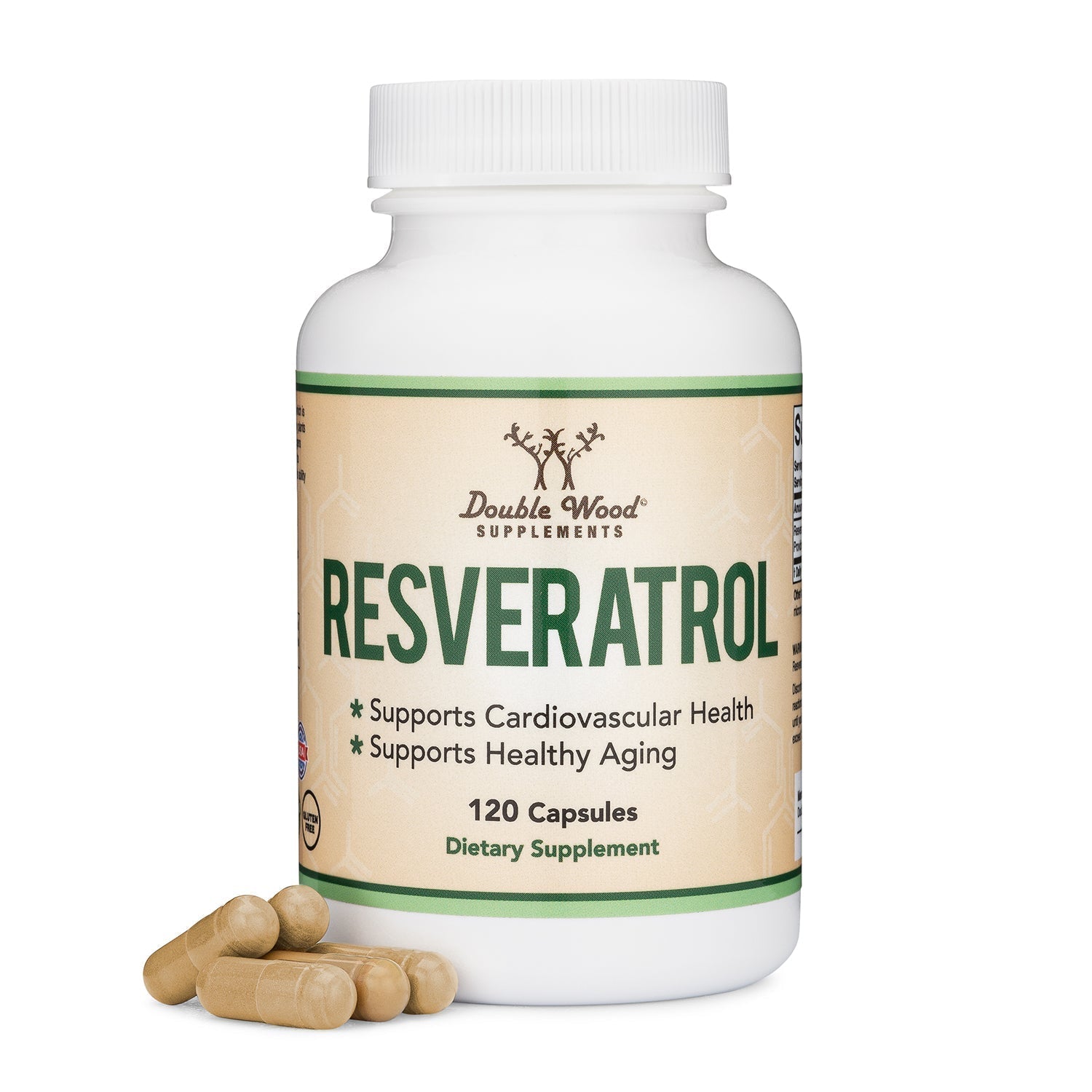 DoubleWood Resveratrol Supplement 500mg Per Serving, 120 Capsules