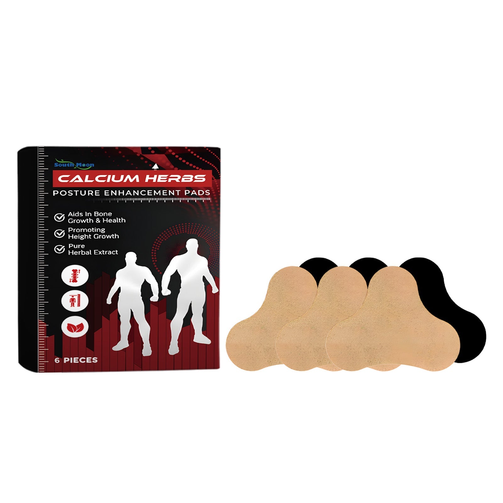 Boost Bone Growth with Foot Care Pads, Posture & Height Enhancement, Natural Calcium Herbs ,6pcs