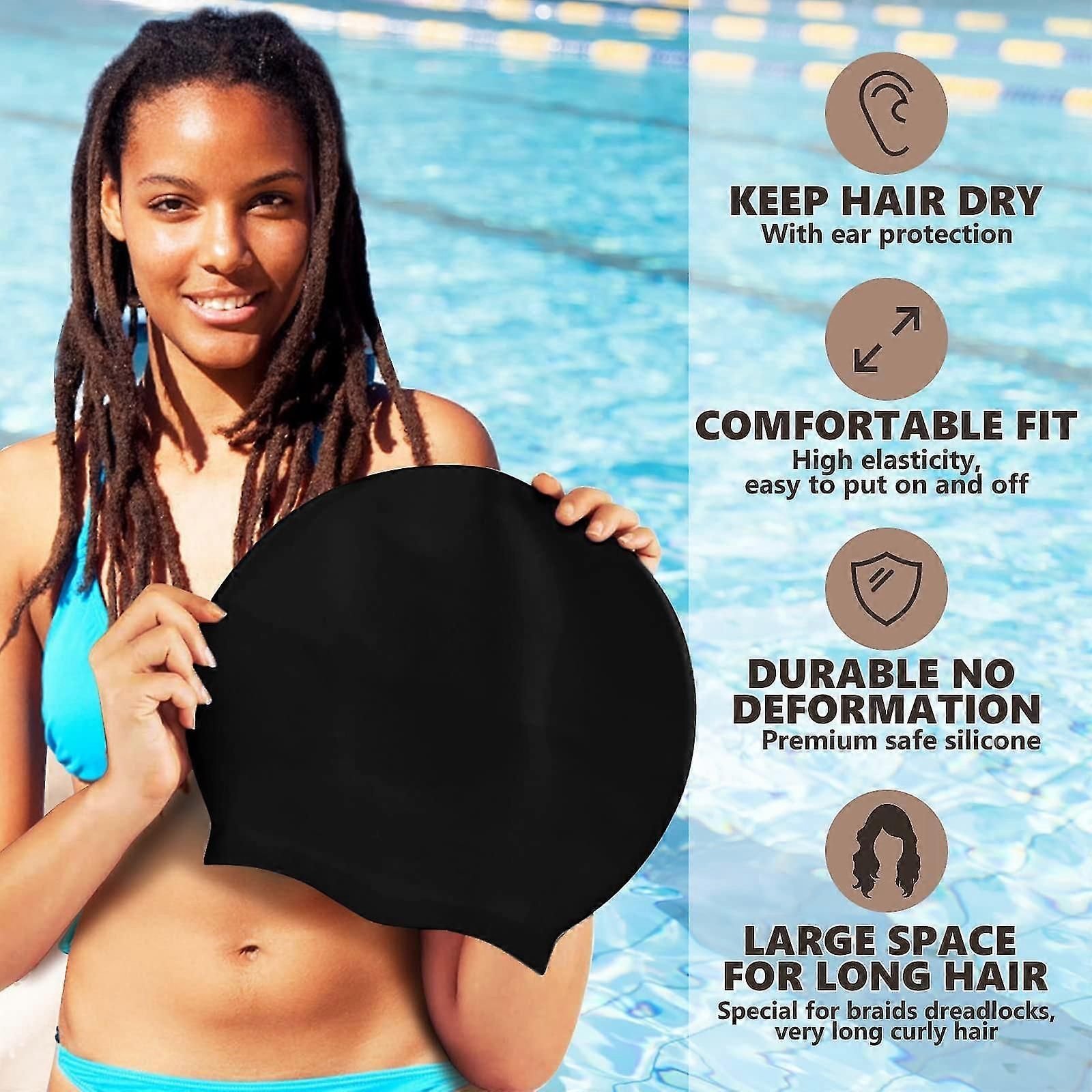 Extra Large Swimming Cap For Long Hair-swimming Hat Women Men zxin