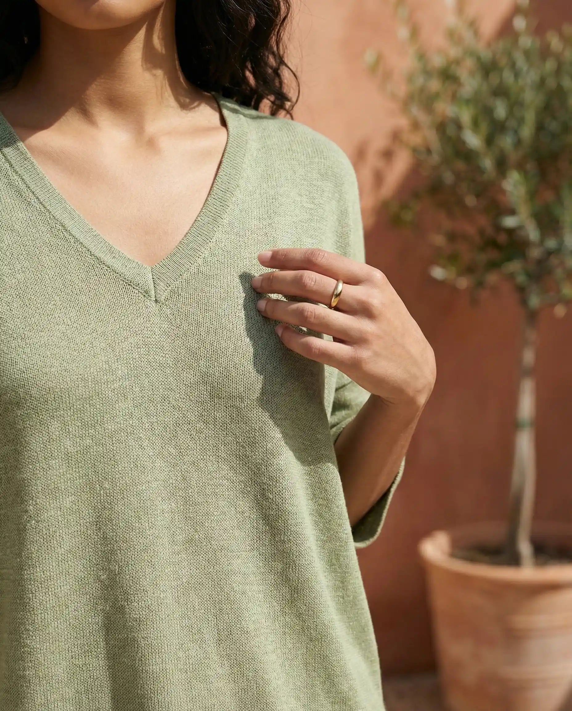 Anthropologie Green Top