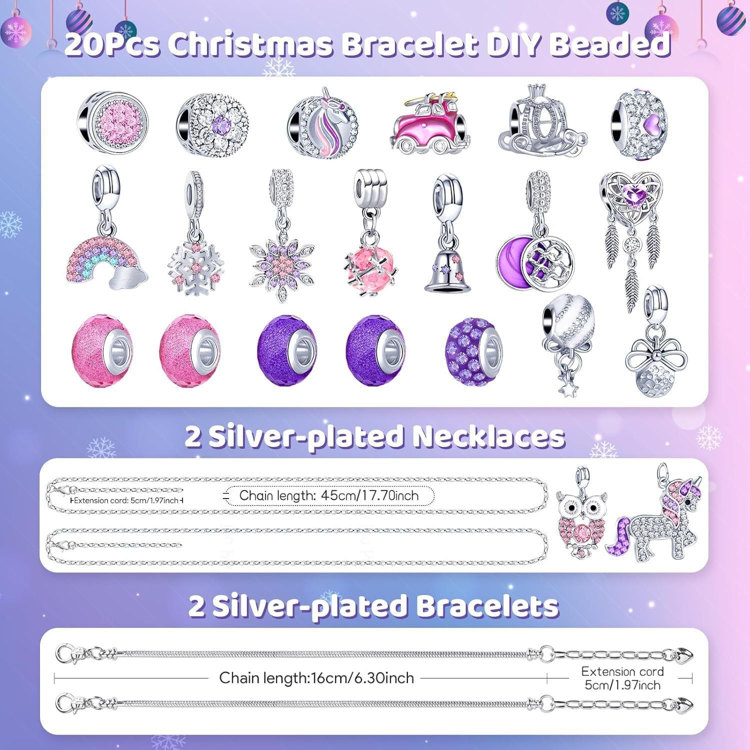 Advent Calendar Christmas Calendar Jewelry DIY Girls Bracelets Necklaces Gifts