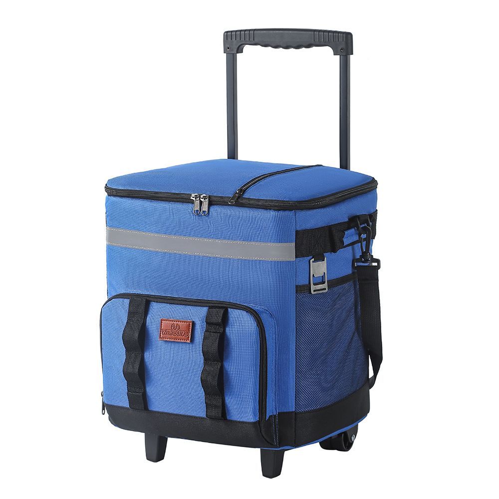 Rolling Insulated Cooler Bag with Wheels for Picnic and Travel