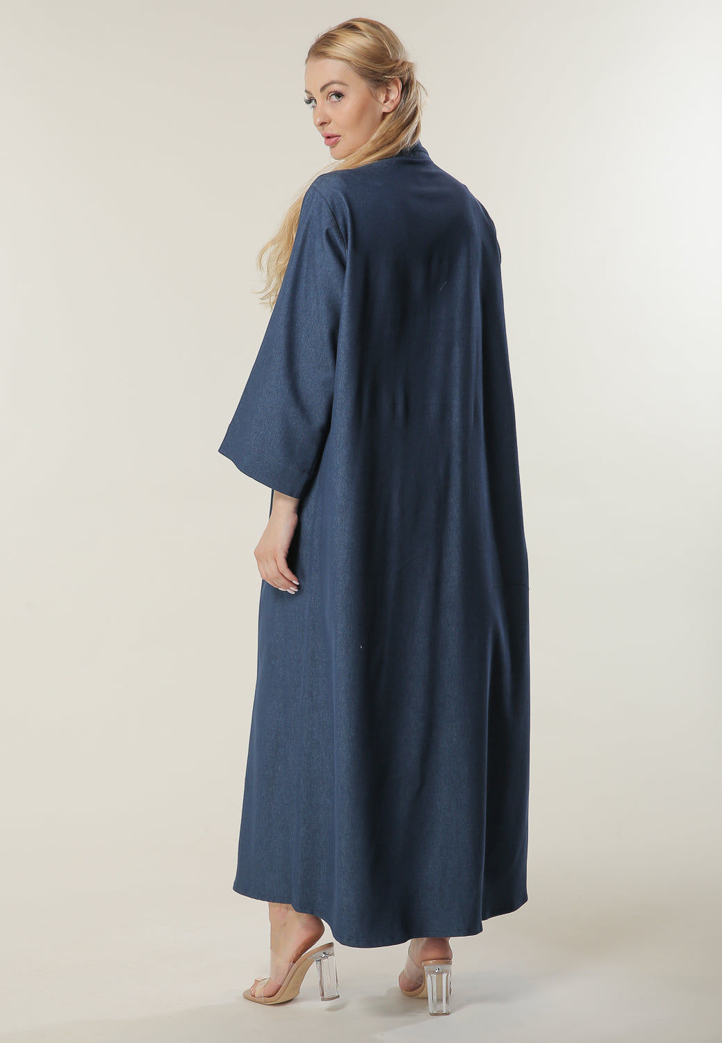 MOiSTREET Denim Coat Style Abaya