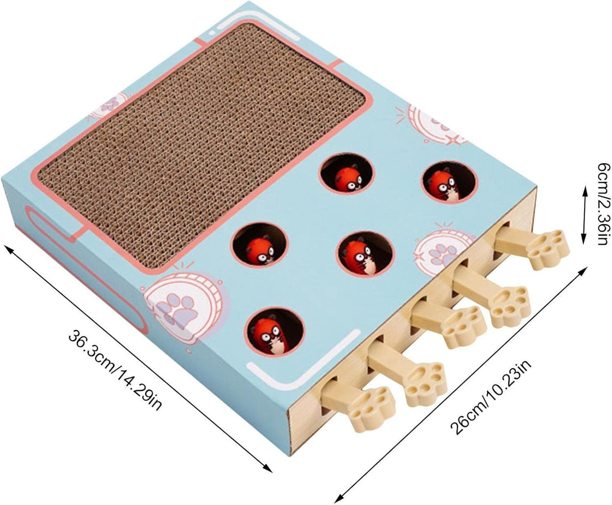 Cat Scratching Board Whack-a-mole Cat Toy 3-in-1 Corrugated Paper Scratching Block