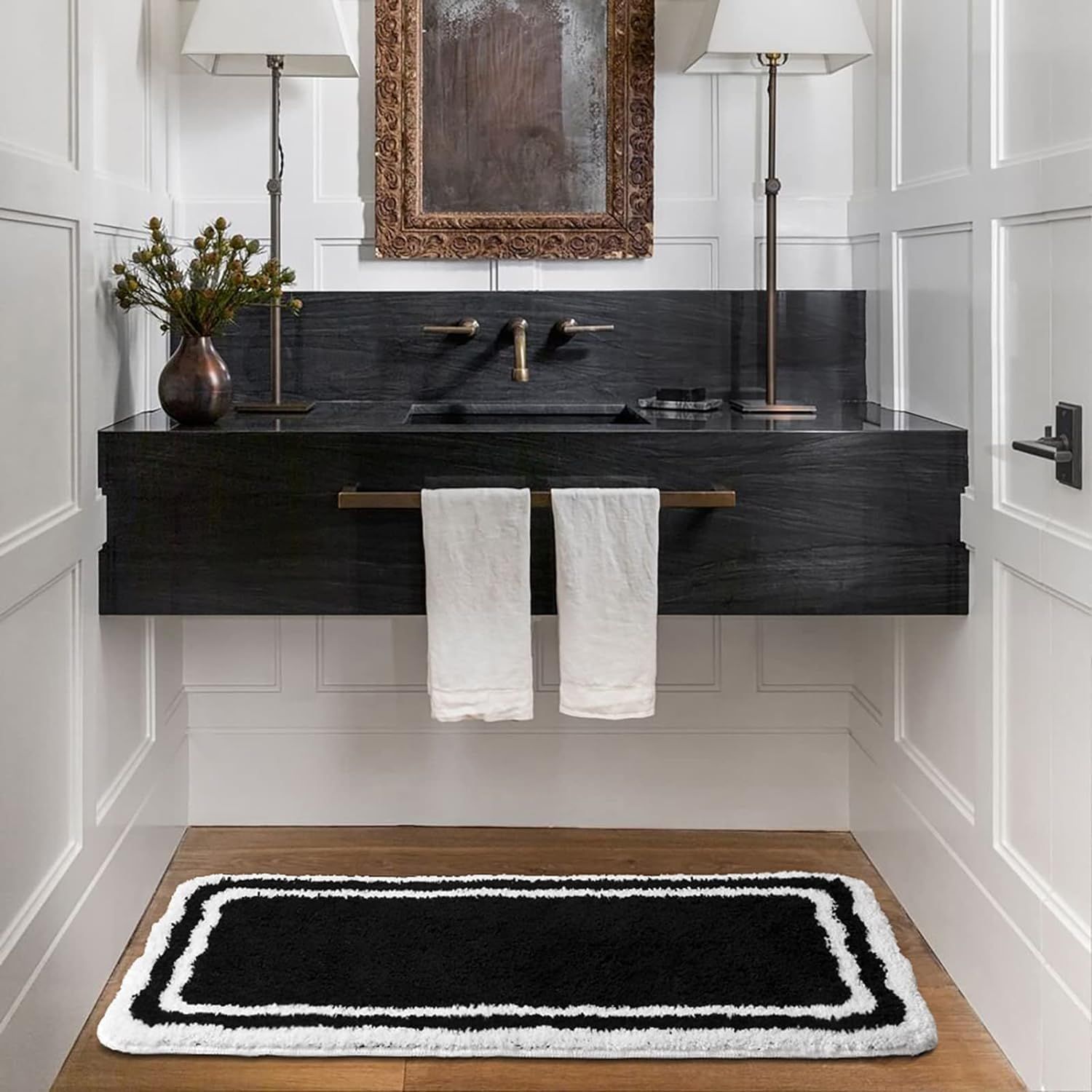 AIESY® Set of 2 Beautiful Luxury Rectangle Quick Dry Bath Mat