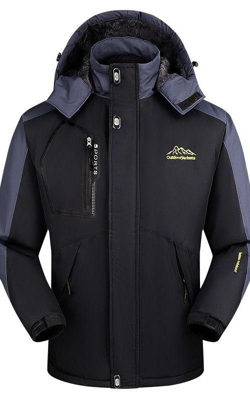 Men Winter Waterproof Jacket Warm Windproof Hooded Fleece Coat Mountain Ski Warm Outwear