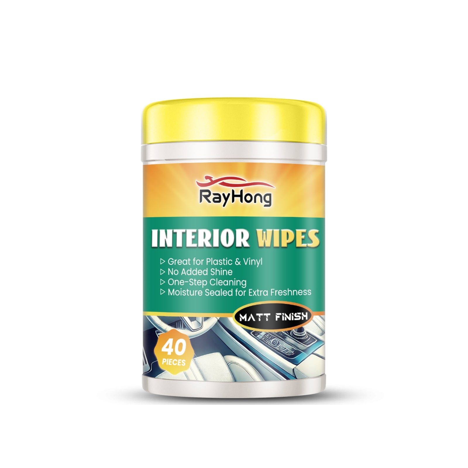 Car Cleaning Wipes, Stain & Oil Remover, Interior Brightening, Portable, Easy to Use ,40pieces