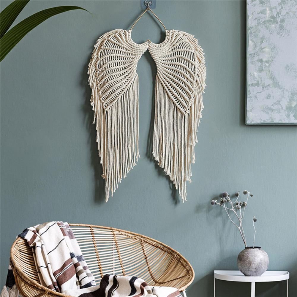 Bohemian Angel Wings Macrame Wall Hanging Woven Tapestry Bedroom Living Decor