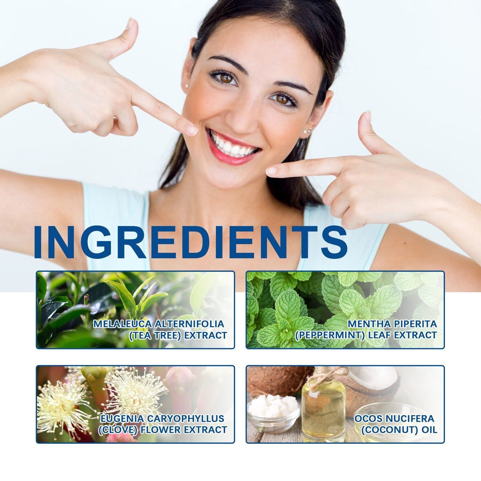Coconut Mint Oral Odor Treatment Spray, Fresh Breath, Teeth Whitening, Plaque Removal ,59ml