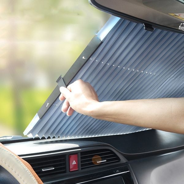 Car Windshield Sun Shade Front Windscreen Roller Heat Insulation UV Protector Window Cover
