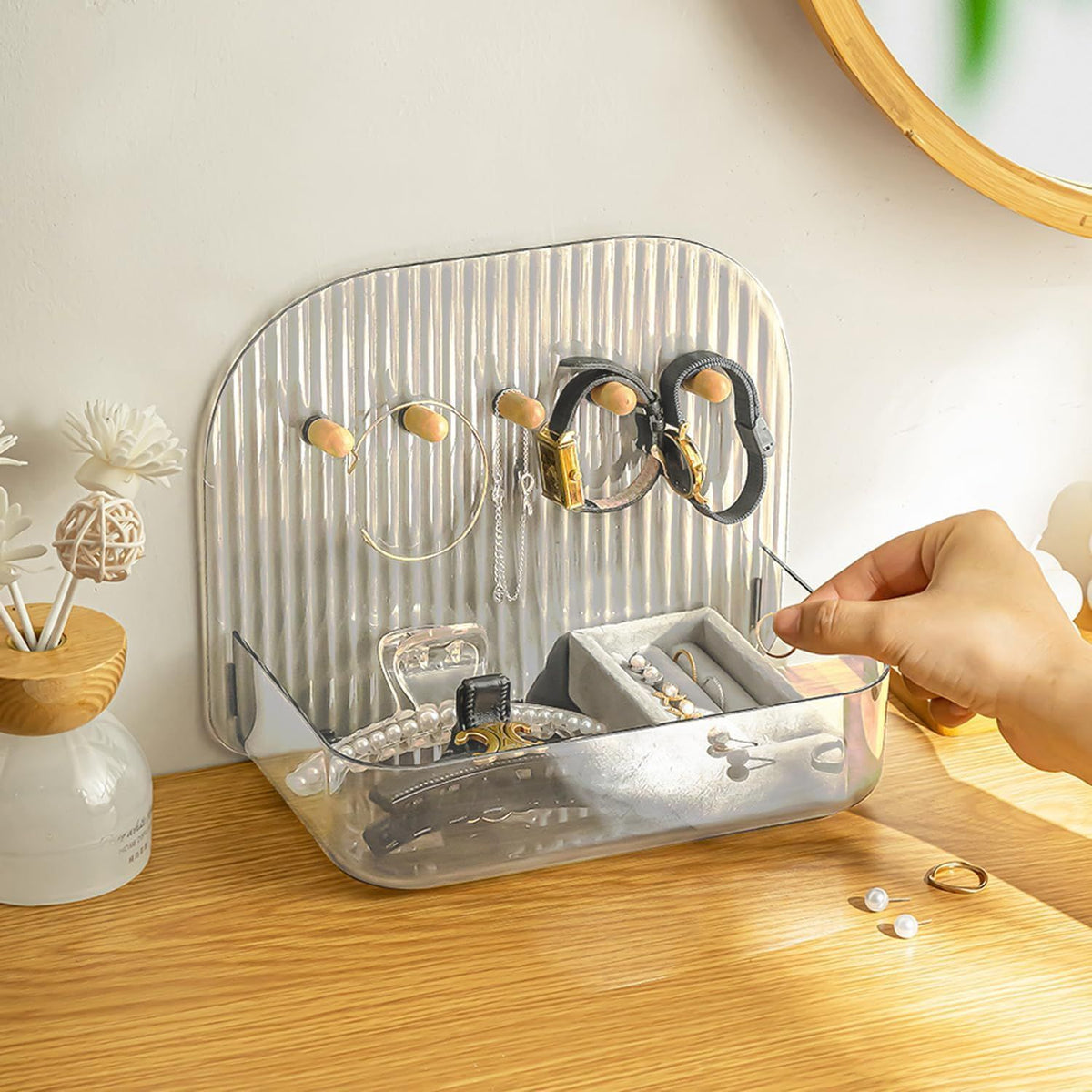 Entry Table Tray Entrance Desk Storage Box Storage Rack Key Holder Jewelry Organizer