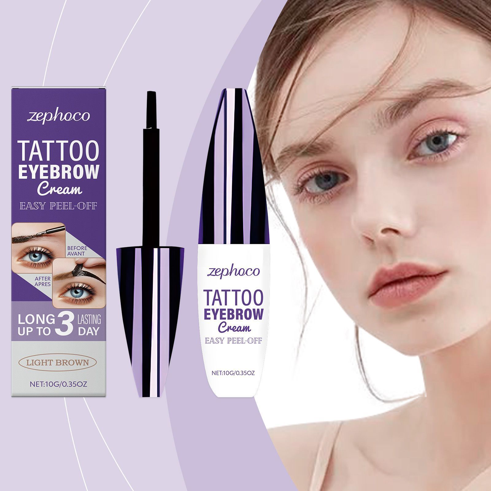 10g Light Brown Peel Off Brow Tint with Long Lasting Color